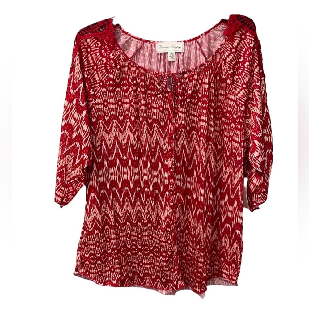 French Laundry Red Patterned Women's Top